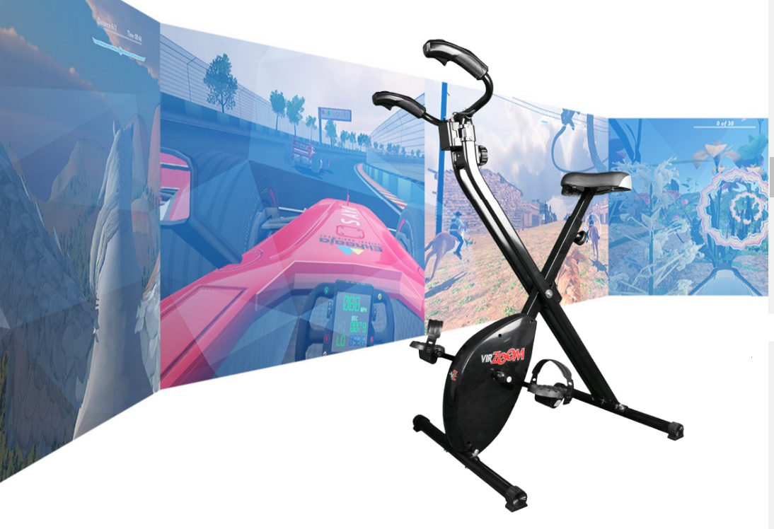 VirZoom es una bicicleta fija que echa mano de la realidad virutal. 
